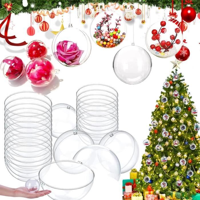 MOZY - 10 x Boules de Noël transparentes - 10 cm - À remplir MOZY - 10 x Boules de Noël transparentes - 10 cm - À remplir