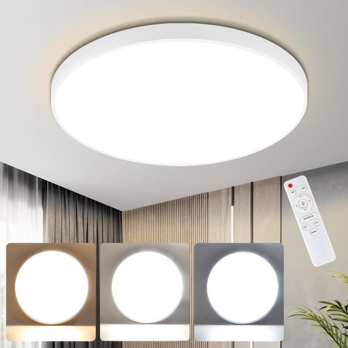 Plafonnier LED salle de bain rond éclairage salle de bain luminaire IP44  lampe chambre cuisine couloir - Cdiscount Maison