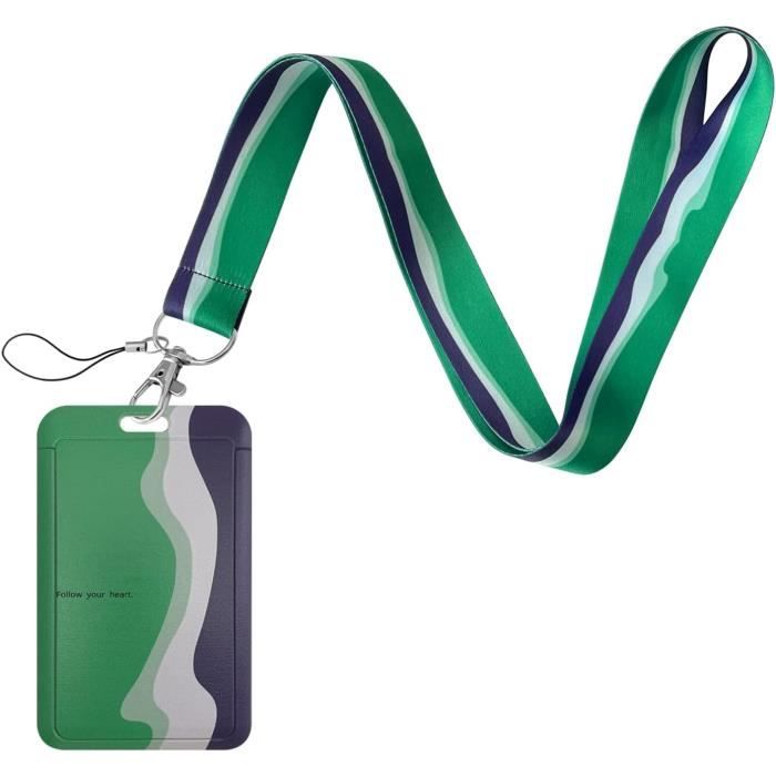 Sangle De Cou Avec Porte-badge - Fermoir Pivotant, Design Minimaliste, Pour Carte D'identité, Badge, Clés