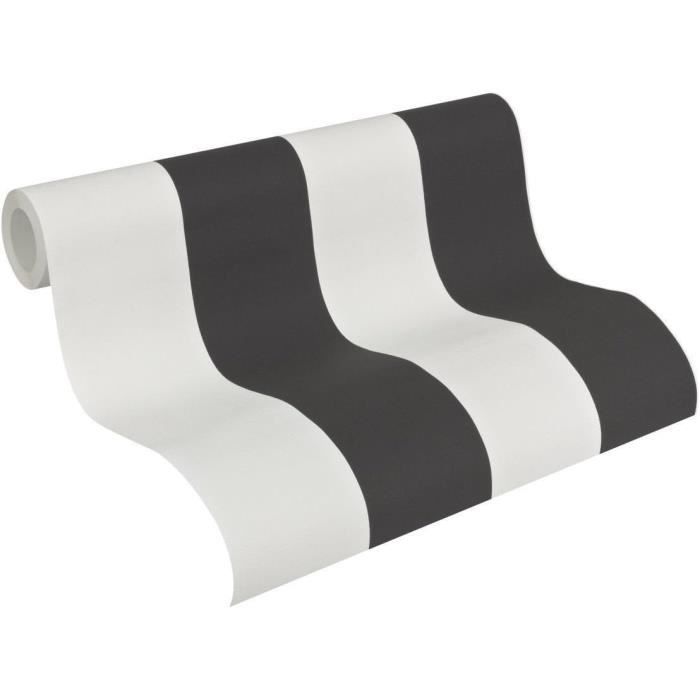 Papier Peint Rasch Effet Pierre Blanc - 0.53m X 10.05m - Haute Résistance à La Lumière