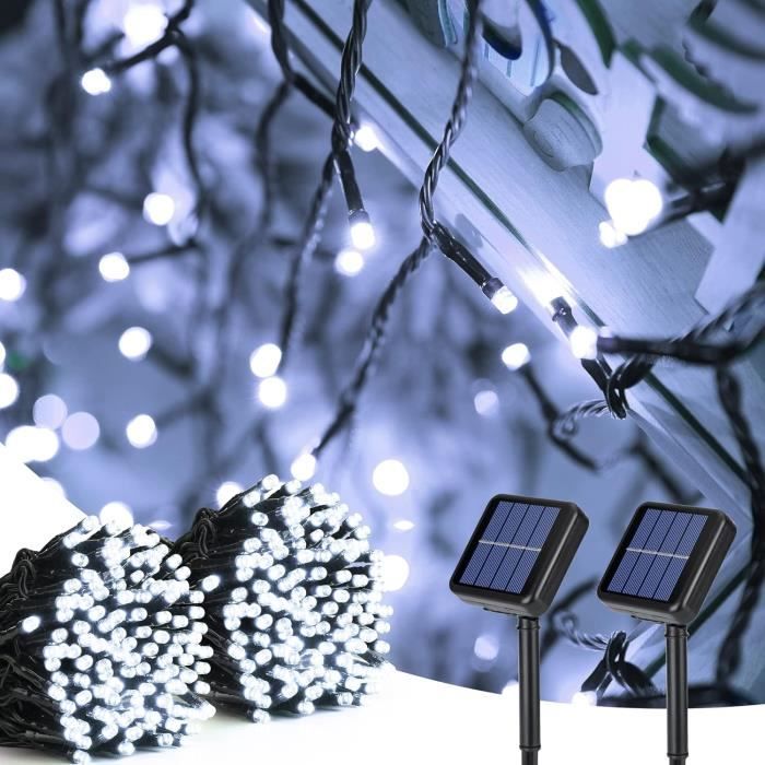 guirlande lumineuse solaire de Noël Solaire Extérieur 500 Led Blanc Chaud main image 1