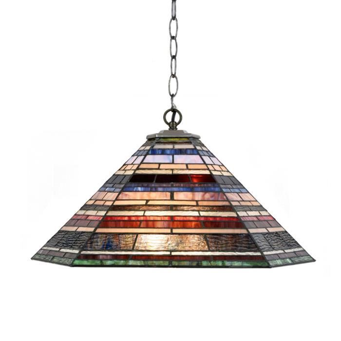 Coloured By Art - Tiffany Lampe - Tiffany Lampe Suspendue Industrial large Coloured By Art - Tiffany Lampe - Tiffany Lampe Suspendue Industrial large