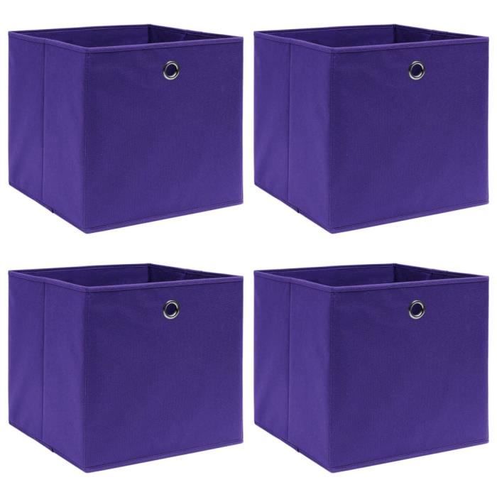Boîtes de rangement - HENGXUAN - Violet - 32x32x32 cm - Tissu intissé - Pliable