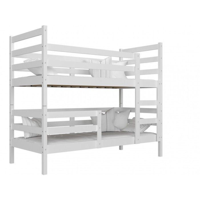 Lit Superpose Mika 90x190 Blanc Livre Avec 2 Sommiers Cdiscount Maison
