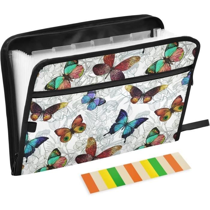 Classeur Extensible A4 13 Poches Avec Étiquettes Colorées - Organisateur Rose Pour Documents École Bureau Maison