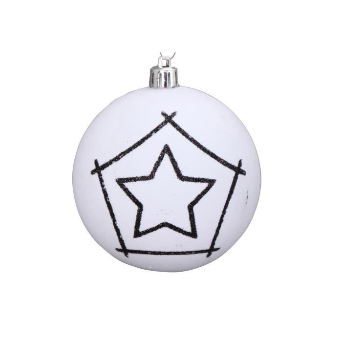 Boule De Noël Avec Dessin étoile En Pvc ø 10 Cm Achat