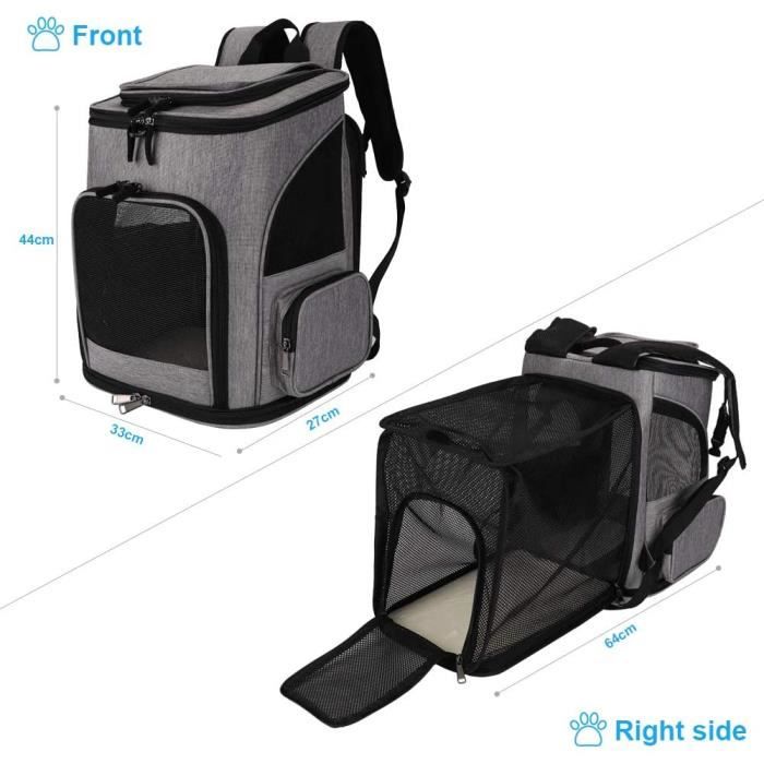 Freesoo Sac De Transport Chat Chien Extensible Pliable Double Epaule Sac A Dos Pour Animaux Respirant Paniers De Transpo Cdiscount