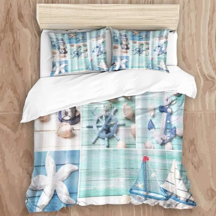 Housse de Couette, Corde et Ancre de créatures Marines, Phare Marin