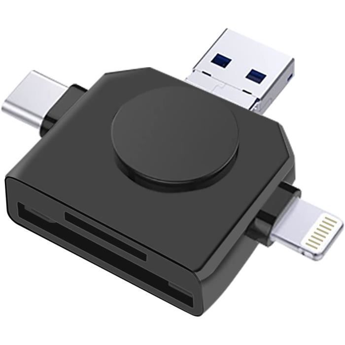 Lecteur carte SD 2in1 TypeC et USB 3.0, adaptateur de lecteur de carte mémoire USB3.0 USB-C avec