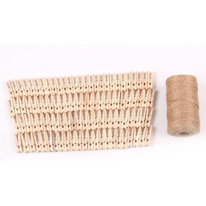 AJW-Bleu foncé 25 mm Mini Pinces à Linge en Bois Craft pour mariage Vintage – Lot de 100[705