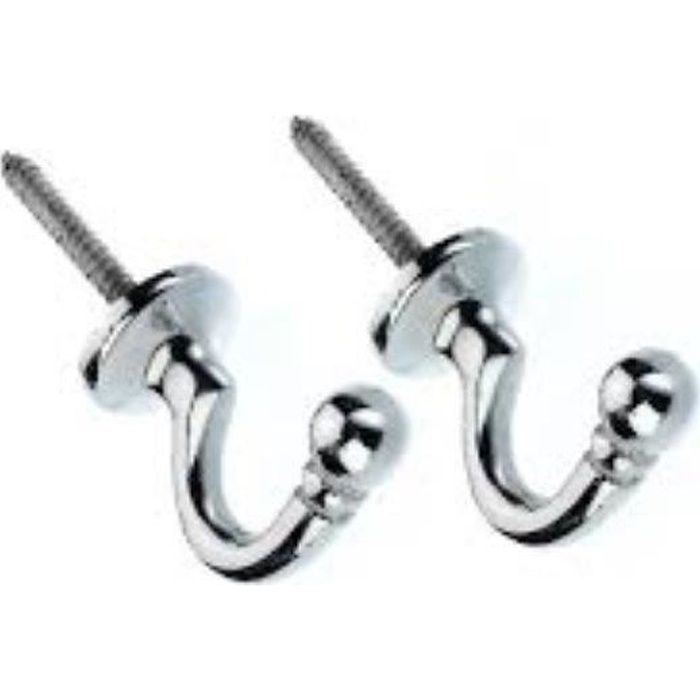Crochets /à embrasses pour rideaux motif fleur de lys lot de 2 nickel/é