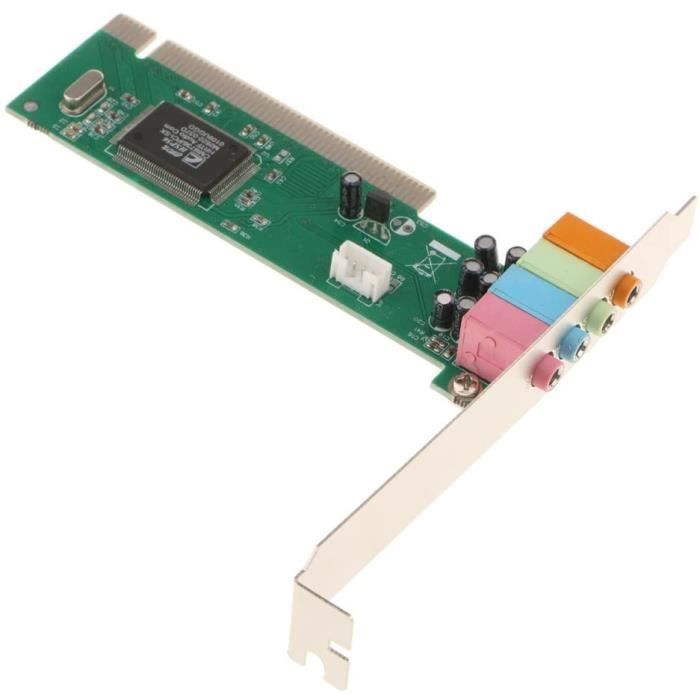 Carte Son Interne PCI-E 5.1 Canaux - CMI8738 - Compatible Windows 7/8/10 - Pour Home Cinéma Et Jeux