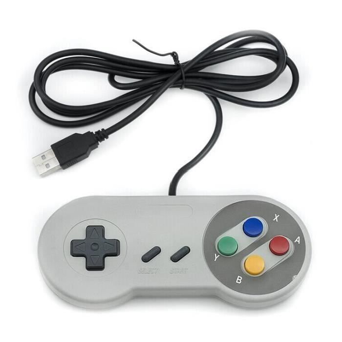 （Multicolore)Manette SNES contrôleur Gamepad pour PC MAC USB Accessoires de  jeu Poignée de jeu