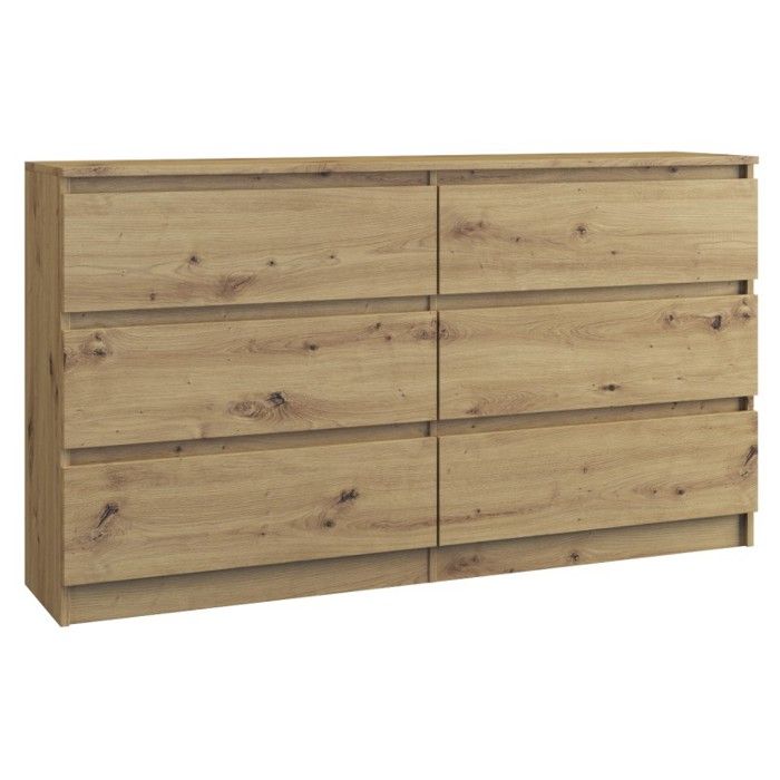 Aster Commode Chambre Bureau Salon 138x40x77 Cm 6 Tiroirs Meuble De Rangement Style Scandinave Dressing Chene Achat Vente Commode De Chambre Aster Commode Soldes Sur Cdiscount Des Le 20 Janvier Cdiscount