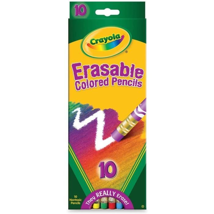 Crayola 684410 effaçable Crayons de Couleur 10 Count Cdiscount BeauxArts et Loisirs créatifs