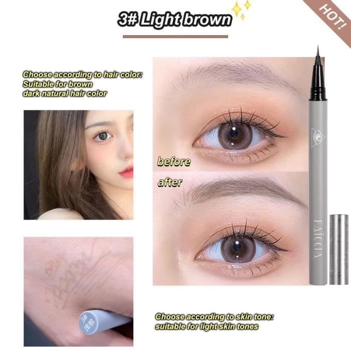 Stylo Sourcils Imperméable Longue Durée - Teintes Brun/Gris/Noir - 1,2 Ml - Neuf - Livraison Sous 24h