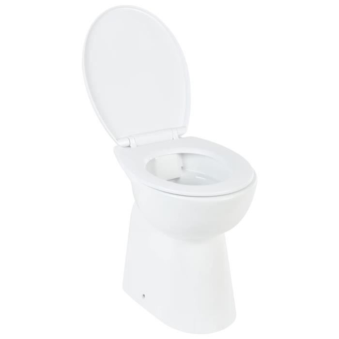 Toilette Wc haute Haut de gamme - Mobilier FR30352M - Blanc - Céramique - Sans bord fermeture douce