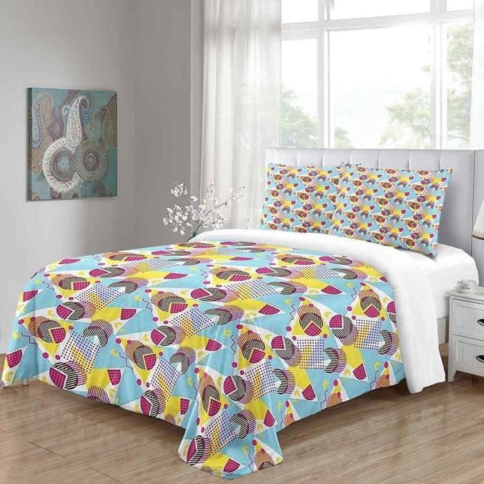 Sleepdown Parure de lit avec housse de couette et taie d'oreiller Motif cachemire Violet