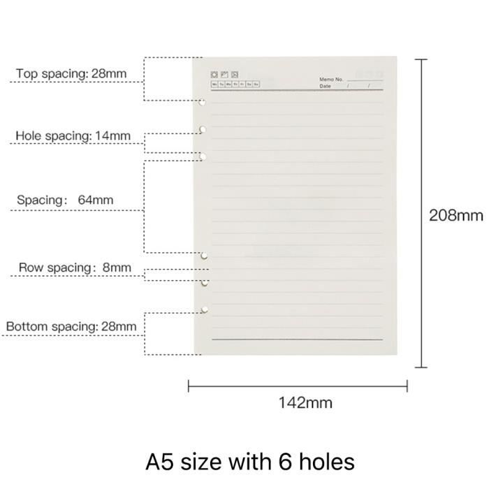 A6 - Comme L'image 1 - Cahier à Feuilles Mobiles A6, Recharge, Reliure à Spirale, Page