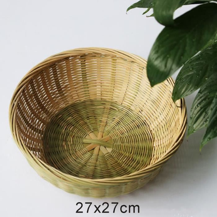 Lot De 4 Paniers Ronds En Bambou Tressé | Plateau De Service 15cm | Empilable Pour Rangement Cuisine - 5