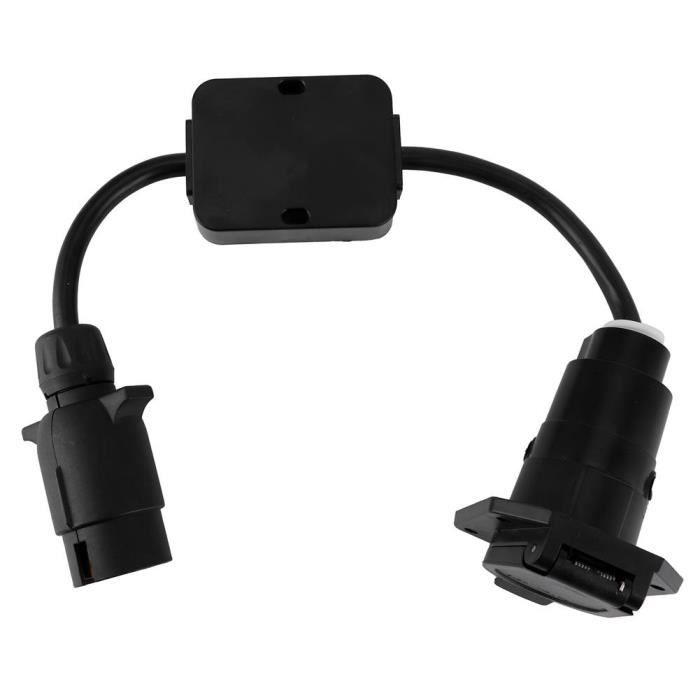 Adaptateur Remorque 7 Broches Vers 13 Broches - Prise 12V Standard Européen, étanche (nylon/laiton)