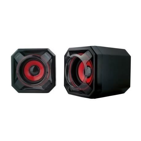 Enceintes PC 2.0 - BERSERKER GAMING - Berserker - Rouge/Noir - 5W RMS - USB et Jack 3.5mm