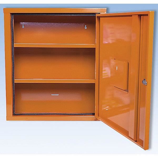 armoire à pharmacie conforme à la norme din 13169 - à 1 porte, orange sécurité, h x l x p 560 x 490 x 200 mm sans contenu - armoire
