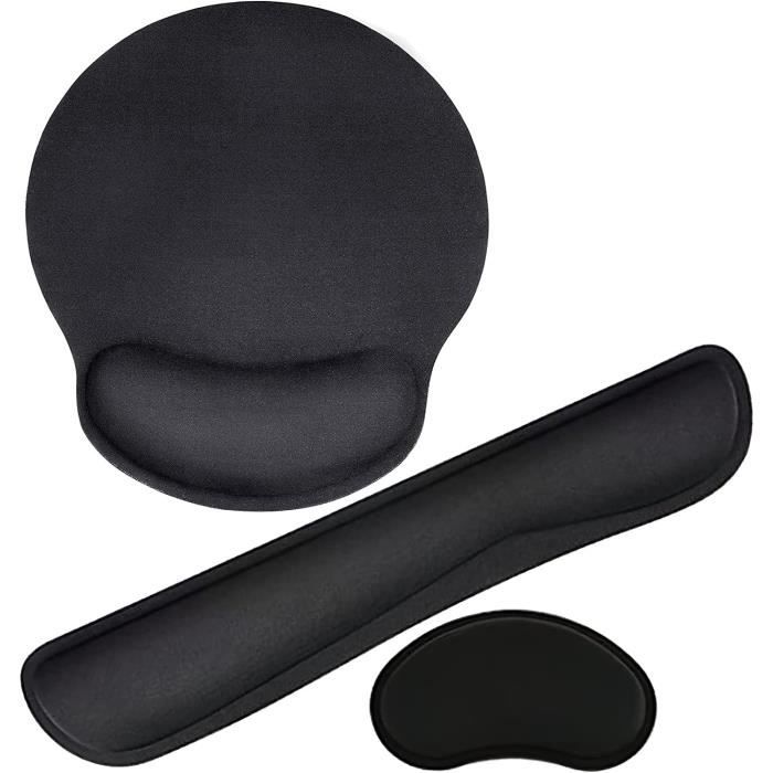 Kit Ergonomique Newplenty 3 En 1 - Repose-Poignet Clavier, Tapis Souris Gel Et Sous-Verre