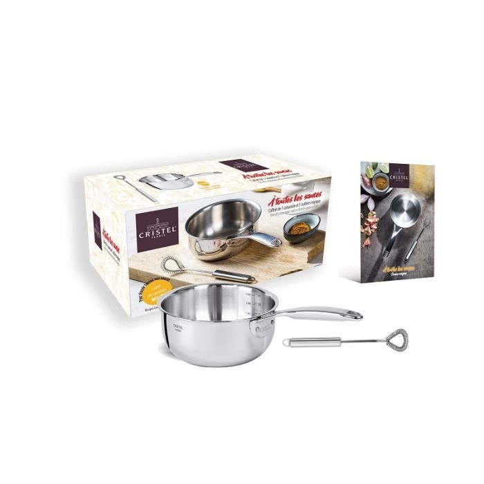 COFFRET TOUTES LES SAUCES CASSEROLE INDUCTION 14 CM CASTEL PRO + FOUET