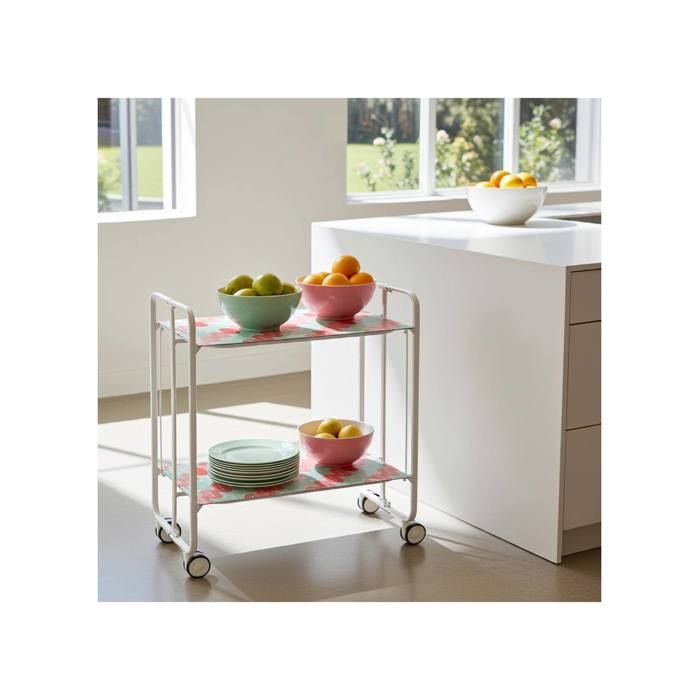 Desserte pliante BAUHAUS avec roulettes Structure blanche 2 niveaux 4 positions DON HIERRO. 8989 Desserte pliante BAUHAUS avec roulettes Structure blanche 2 niveaux 4 positions DON HIERRO. 8989