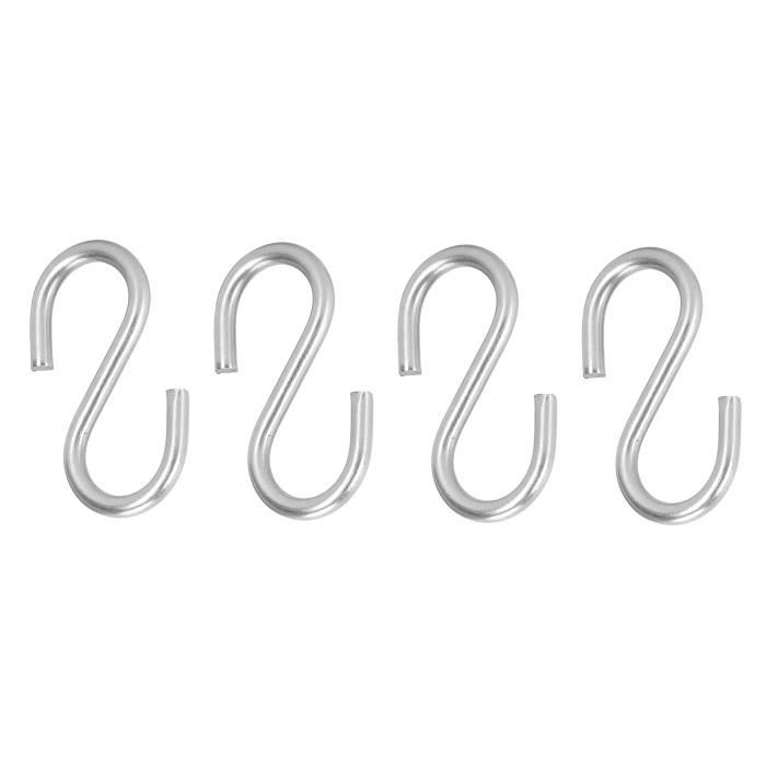 Yuannee Crochets Rideaux Métal - 30 Pièces Acier Inoxydable, Crochets D'Angle Pour Rideaux Épais, Porte, Douche Et Fenêtre