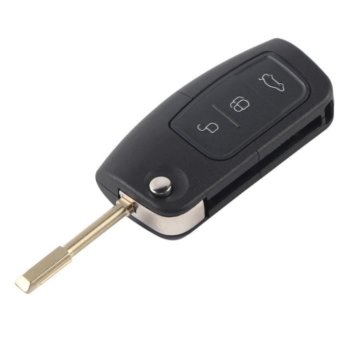 Fydun porte-clés à distance Télécommande à 3 boutons 433MHz avec puce 4D60 pour Ford Focus