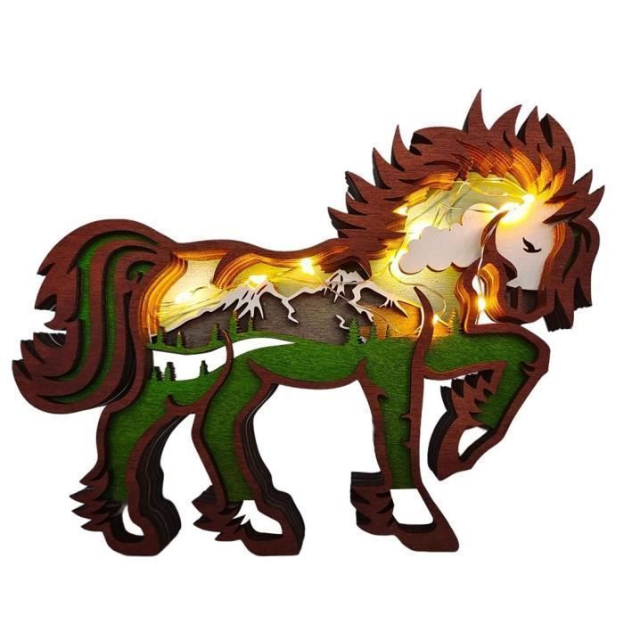 Statue buste tête cheval en résine imitation bois 27 cm– Omega Statue
