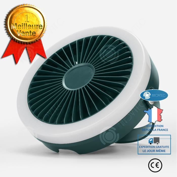 INN® Ventilateur de plafond Rechargeable USB Lit Moustiquaire Camping Extérieur Dortoir Lampe Ultra Silencieuse Télécommande Étudi - Innovtec