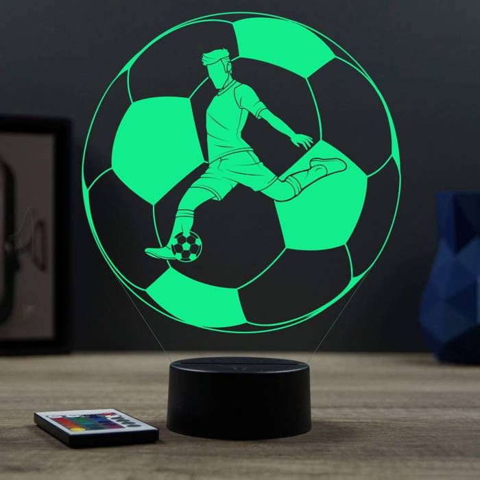 Lampe 3D Sport Ballon FootBall – LED – Idée Cadeau – Fabriquée en France