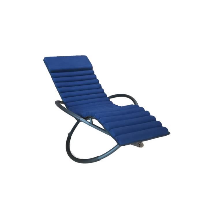 Bain de soleil à bascule Swing Luxe Monaco - Bleu - KETER - Aluminium - Meuble de jardin - Extérieur