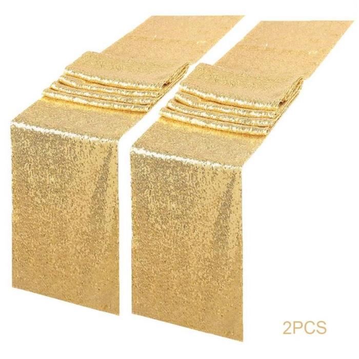 Chemin De Table Brillant à Paillettes, Couleur Or Et Argent, Style De