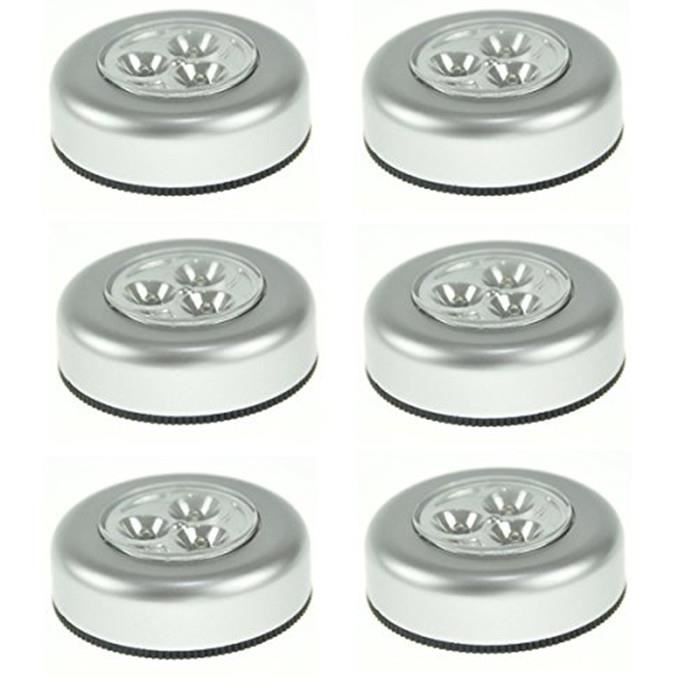 LOT DE 6 LAMPES A 3 LED SPOT PLAFONNIER SANS FILS COLLANT batterie non incluse