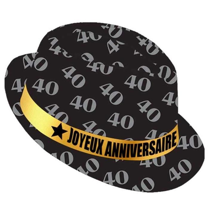 Chapeau Anniversaire 40 Ans Noir Dore Taille Unique Q90 Cdiscount Jeux Jouets