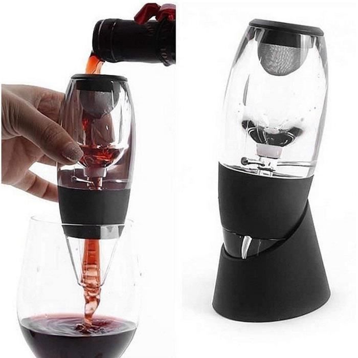 Aérateur Et Décanteur à Vin Premium Avec Support - Carafe Décanteur Vin, Bec Verseur Anti-Gouttes, Coffret Cadeau Parfait