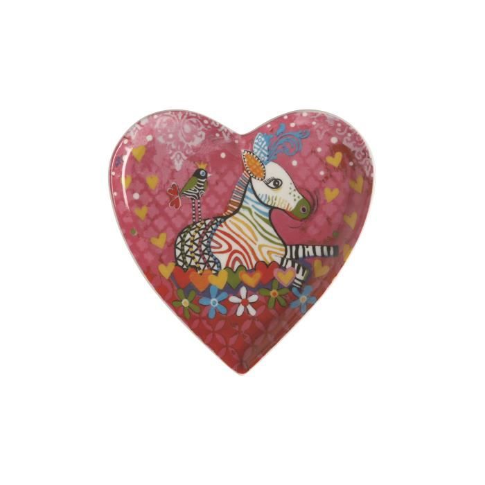 Assiette Cœur Porcelaine Maxwell & Williams - Motifs Oiseaux Tigrés 15.5cm - Collection Donna Sharam