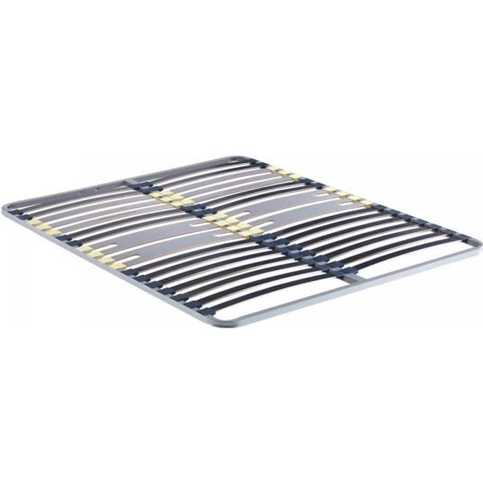 Sommier à lattes MERINOS 2x80x200 cm 5 zones soutien - Métal gris anthracite Sommier à lattes MERINOS 2x80x200 cm 5 zones soutien - Métal gris anthracite