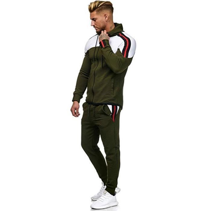 Tenue Sport Homme Décontracté Hooded Survetement Pas Cher Ensemble Jogging Homme  Sport Chic Veste Zippée Avec Capuche - Vert Vert - Cdiscount Prêt-à-Porter