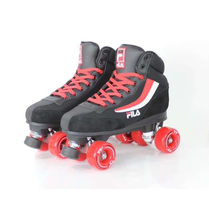 Rollers Quad Ace Rental FILA Mixte Noir/Rouge Pour Adulte