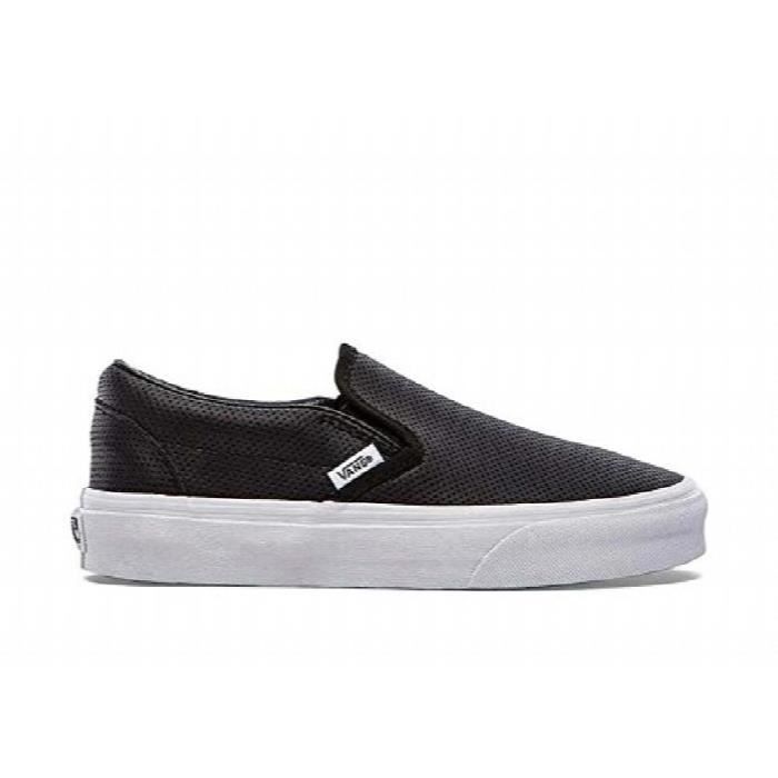 vans perforated leather slip on mens