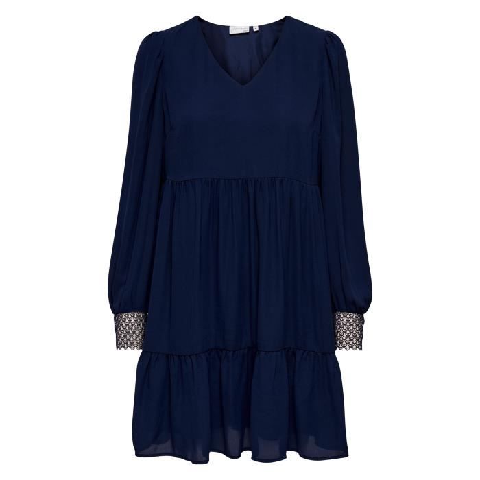 Robe courte babydoll Only bleu Bleu marine - Cdiscount Pr??t-?�-Porter