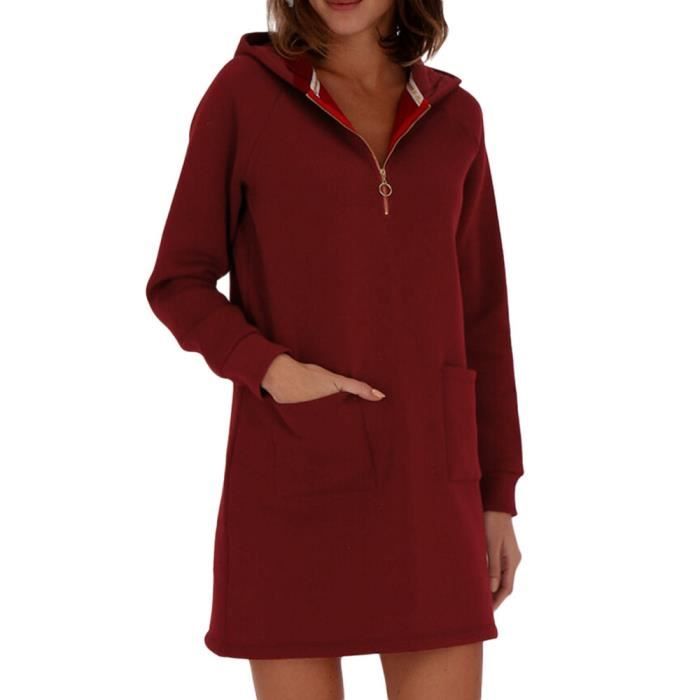 Robe Sweat Bordeaux Femme Les Trop ziennes Combe Red Cdiscount