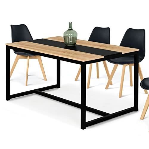 table à manger 150 cm meuble design industriel 6 places salon salle à manger