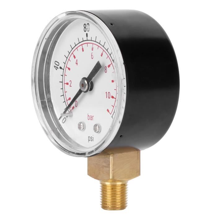 UHARBOUR Manomètre Pression Eau 0-11 Bar / 160 PSI - Double Échelle 3/4 BSPT Avec Adaptateur