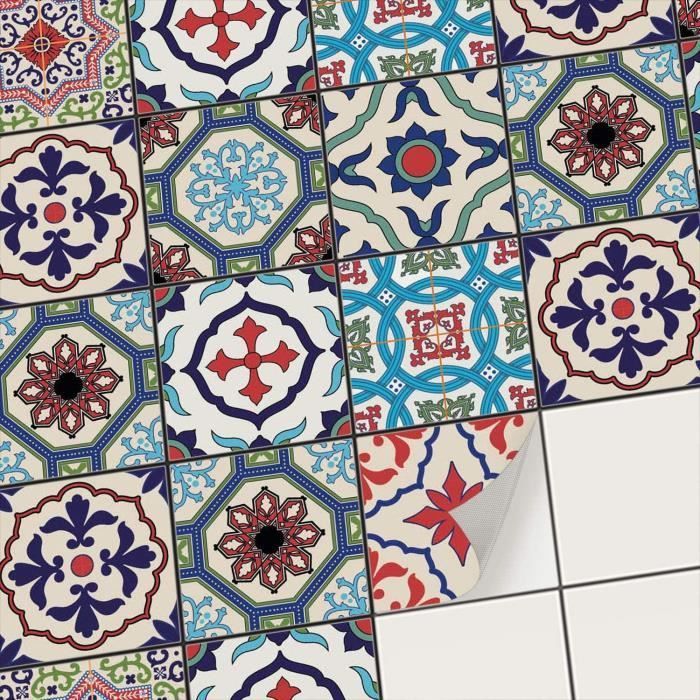 18pcs Autocollant Sticker Carrelage I Stickers Salle de Bain Revêtement Cuisine Stickers